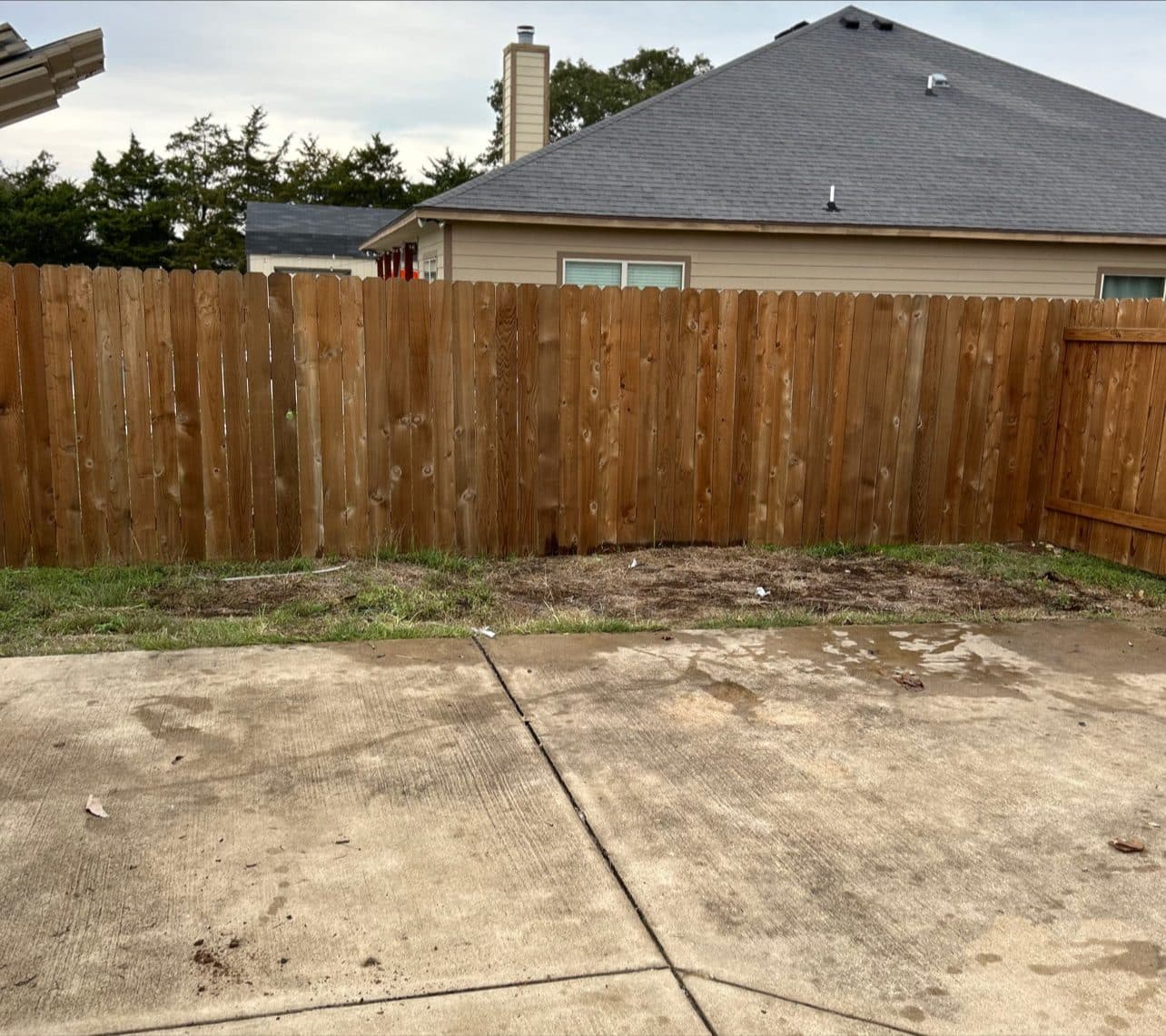 Same backyard patio cleared after removal